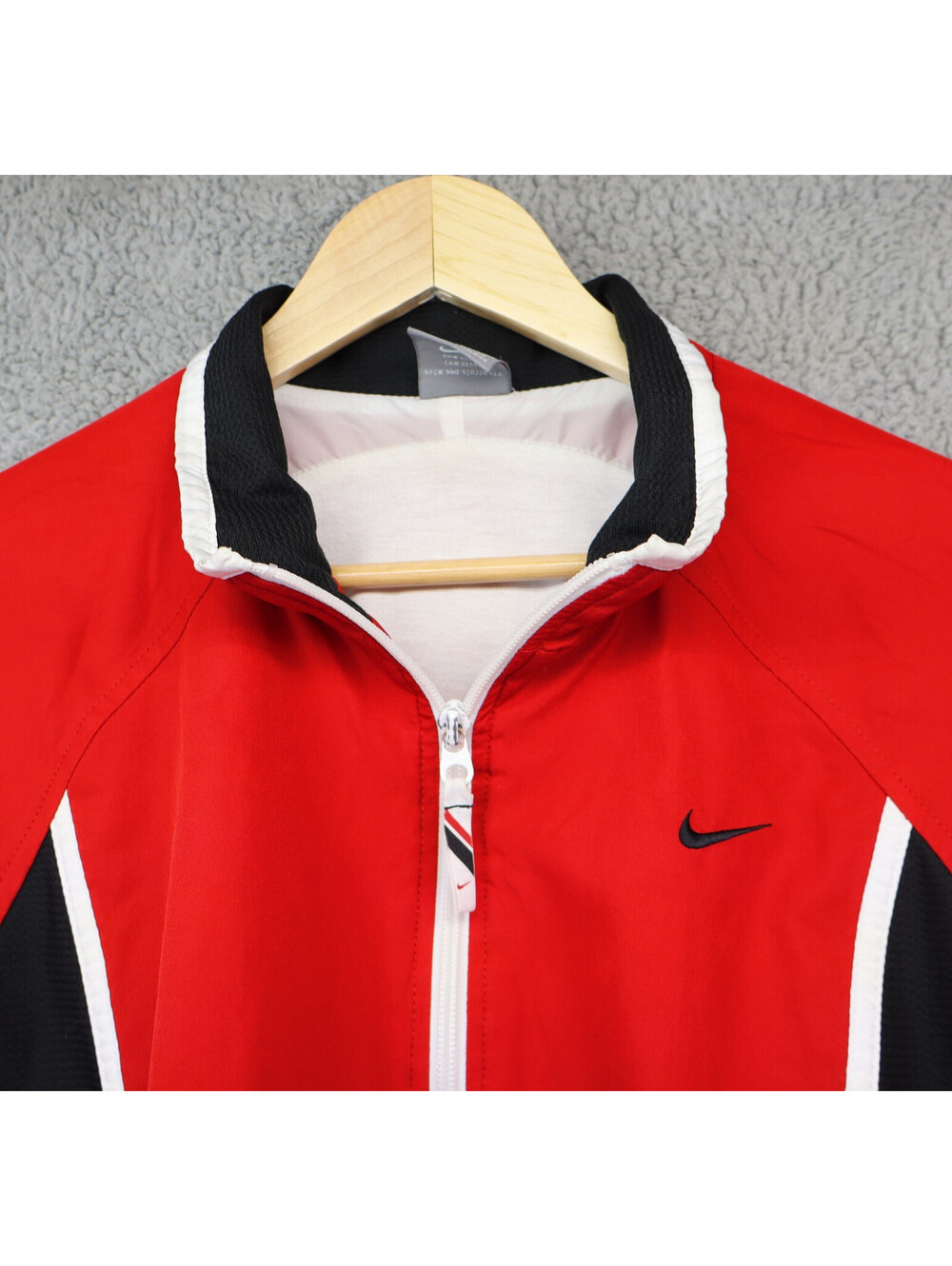 Nike Track Jacket Windbreaker Gray Tag Youth Large Zip Vtg